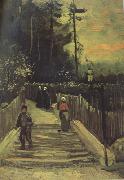 Vincent Van Gogh Sloping Path in Montmartre (nn004) oil painting reproduction